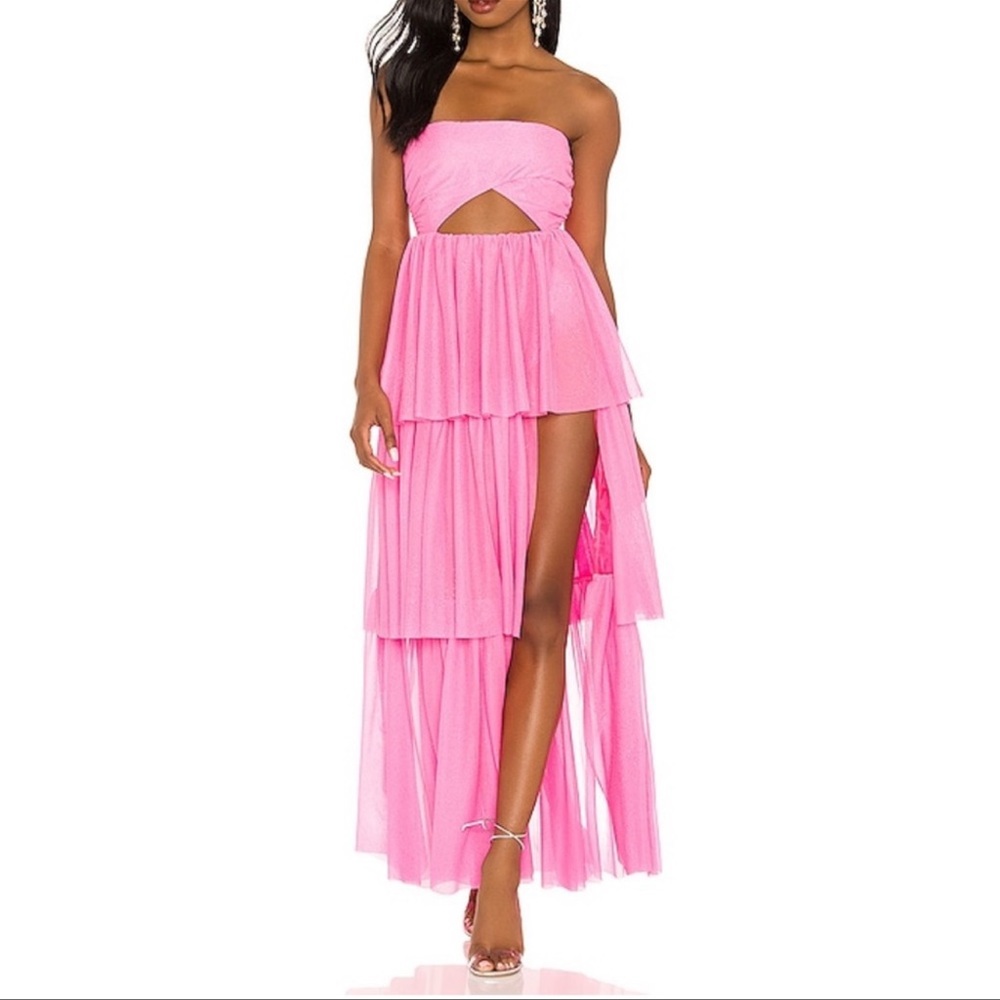 For Love and Lemons x Revolve Tiered Ruffle gown